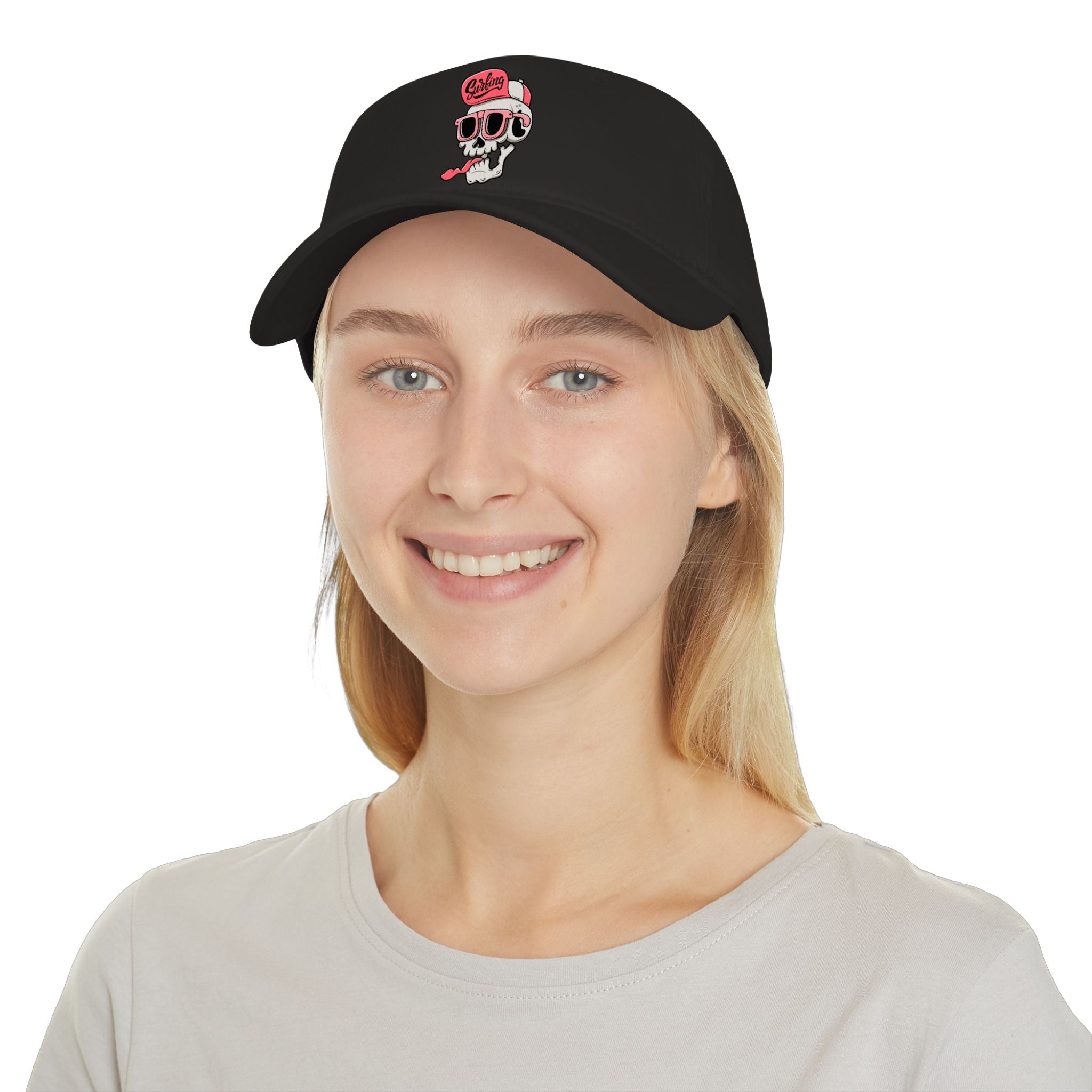 Cartoon Skull Low Profile Baseball Cap