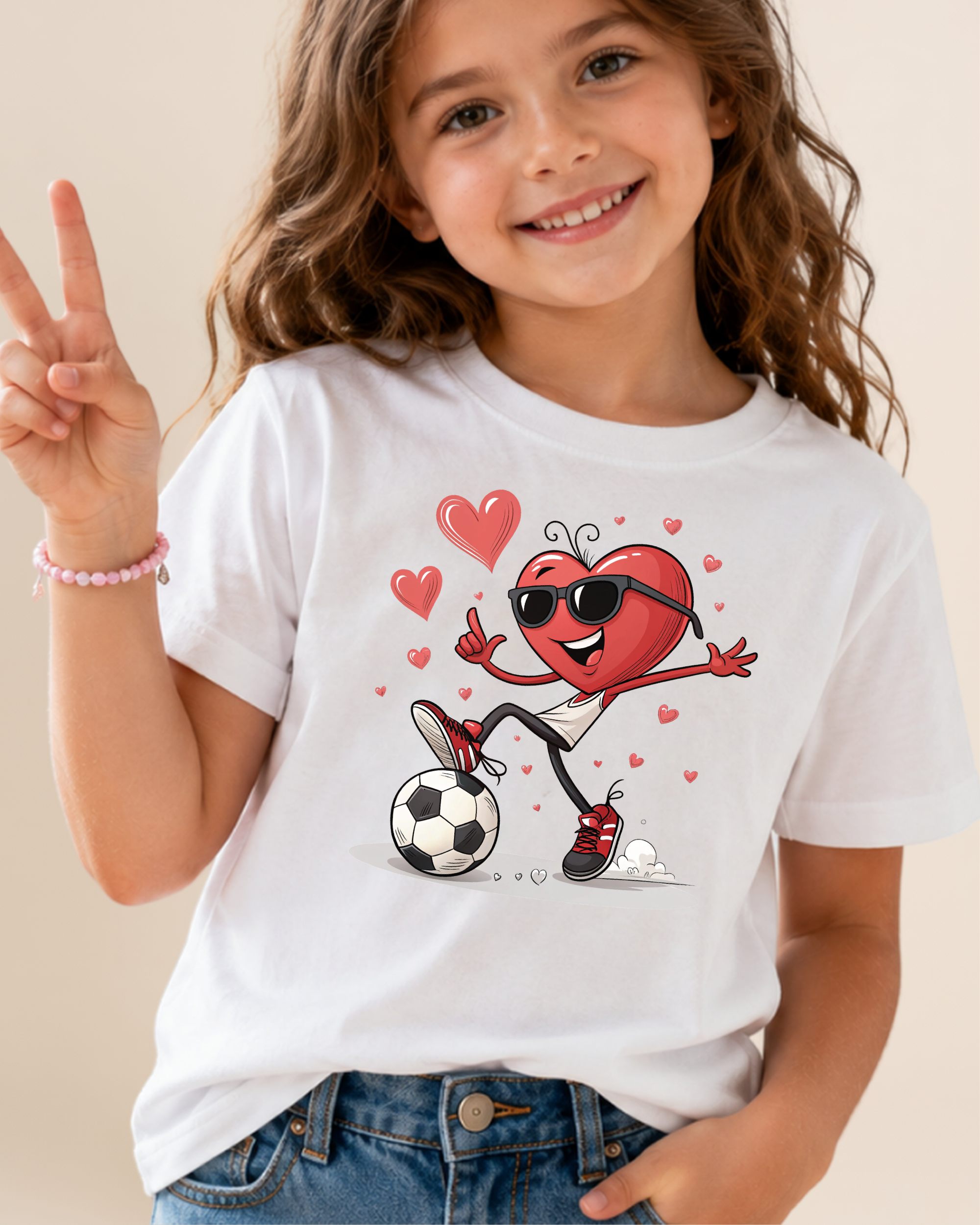 Cute Soccer Heart Youth Unisex Tee