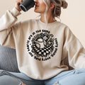 Crewneck sweatshirt with baseball graphic and inspirational text.